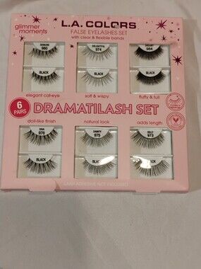 L.A. COLORS Dramatilash False Eyelash Set — Black (6 Pairs)